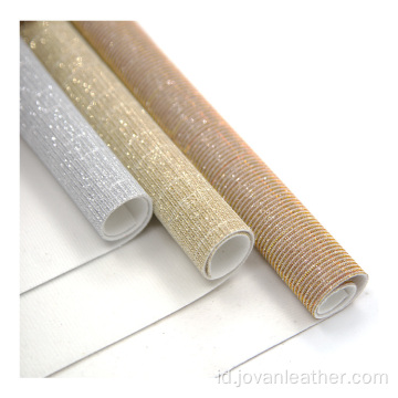 Chunky glitter sheets PU vinyl leather untuk sepatu